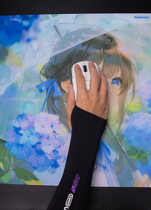 TALONGAMES ガラス ゲーミングマウスパッド 大型 プロ仕様 スピードタイプ 超高温強化ガラス 超スムーズ 極薄2mm設計 アニメ 高精度操作 耐久・静音設計 滑り止め 月面デザイン 490×420mm ゲーミング マウスパッド 渚 NAGISA