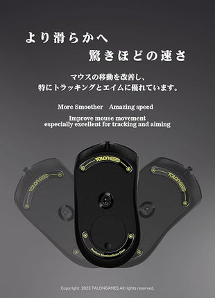 【 強化ガラス素材 】 TALONGAMES マウスソール マウス フィート Logicool G703 / G603 / G403 用 ゲーミング マウス 交換用 ラウンドエッヂ加工 高耐久 超低摩擦 Super Smooth Glide【 日本正規代理店保証品 】( センサー周りのソール付き )