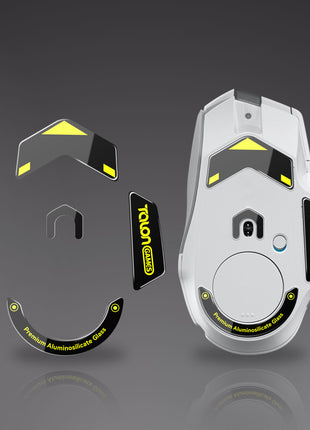 [ 強化ガラス素材 ] TALONGAMES マウスソール フィート Logicool G502 X PLUS LIGHTSPEED ワイヤレス RGB / Logicool G502 X LIGHTSPEED ワイヤレス / Logicool G502 X 有線 用 ラウンドエッヂ加工 ブラック【 日本正規代理店保証品 】(センサー周りのソール付き) (TB32)