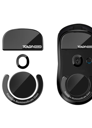 強化ガラス素材 TALONGAMES マウスソール Logicool G PRO X SUPERLIGHT ワイヤレス 用 ゲーミング マウス 交換用 ラウンドエッヂ加工 高耐久 超低摩擦 Super Smooth Glide ブラック  ( センサー周りのソール付き )  【 日本正規代理店保証品 】(TB31)