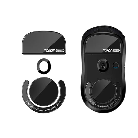 強化ガラス素材 TALONGAMES マウスソール Logicool G PRO X SUPERLIGHT ワイヤレス 用 ゲーミング マウス 交換用 ラウンドエッヂ加工 高耐久 超低摩擦 Super Smooth Glide ブラック  ( センサー周りのソール付き )  【 日本正規代理店保証品 】(TB31)