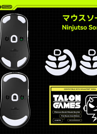 TALONGAMES マウスソール ニンジュツォ Ninjutso Sora 用 交換用 2セット入り プレミアム グライド マウススケート マウスフィート 用 2sets 高耐久 超低摩擦 Super Smooth 交換用【 日本正規代理店保証品 】(TA34)