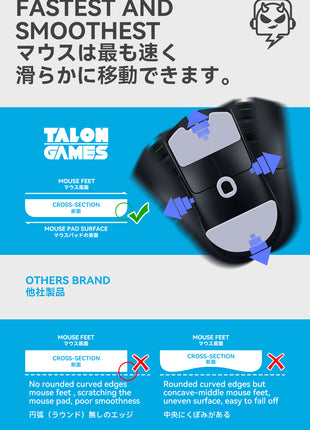 TALONGAMES マウスソール Razer  Viper V3 Pro用 交換用 2セット入り プレミアム グライド マウススケート マウスフィート 高耐久 超低摩擦 Super Smooth【 日本正規代理店保証品 】(TA15)