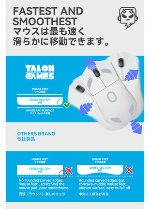 TALONGAMES マウスソール Darmoshark M3 用 交換用 2セット入り プレミアム グライド マウススケート マウスフィート 用 2sets 高耐久 超低摩擦 Super Smooth 交換用【 日本正規代理店保証品 】(TA31)