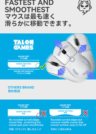 TALONGAMES マウスソール ロジクール Logicool G Pro X Lightspeed 2 Wireless ワイヤレス 用 2セット入リ プレミアム グライド マウススケート マウスフィート 用 2sets 高耐久 超低摩擦 SuperSmooth 交換用【国内正規品】