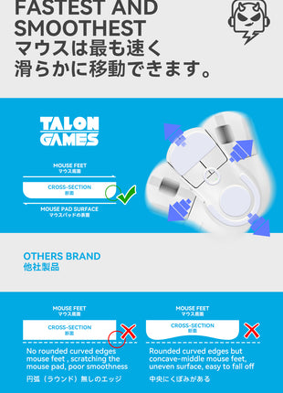 TALONGAMES マウスソール ロジクール Logicool G Pro X Superlight 2 DEX Wireless ワイヤレス 用 2セット入リ プレミアム グライド マウススケート マウスフィート 用 2sets 高耐久 超低摩擦 SuperSmooth 交換用【国内正規品】