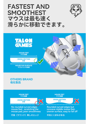 TALONGAMES マウスソール ロジクール Logicool G502 X 有線/無線 ワイヤレス 用 交換用 2セット入り プレミアム グライド マウススケート マウスフィート 高耐久 超低摩擦 Super Smooth【 日本正規代理店保証品 】(TA23)