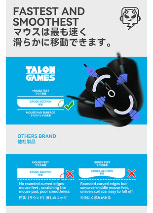 TALONGAMES マウスソール ロジクール Logicool G703 G603 G403 用 交換用 2セット入り プレミアム マウススケート マウスフィート 高耐久 超低摩擦 Super Smooth Glide【 日本正規代理店保証品 】(TA17)