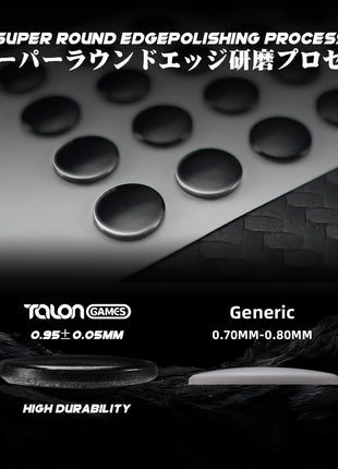 TALONGAMES マウスソール 汎用 ハードマウスパッド専用6mm 円形 48個入り ユニバーサル 超高耐久 超耐摩耗 マウススケート 低ノイズ ゲーミングマウス 墨シリーズ ブラック