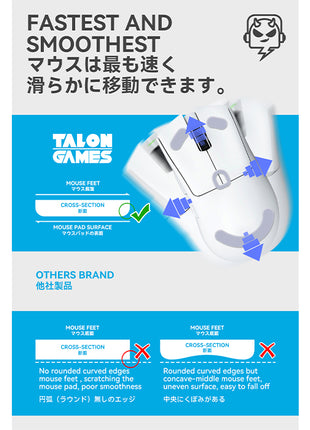 TALONGAMES マウスソール Razer Deathadder V3 Pro 用 交換用 2セット入り プレミアム グライド マウススケート マウスフィート 高耐久 超低摩擦 Super Smooth Glide【 日本正規代理店保証品 】(TA22)