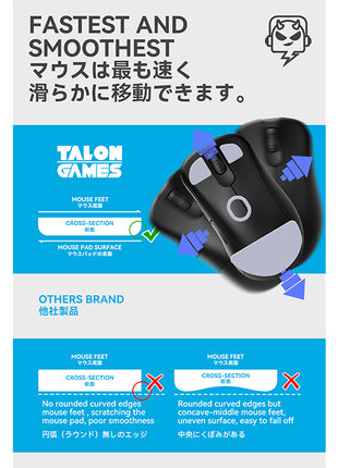 TALONGAMES マウスソール ZOWIE EC-CW Series 用 交換用 2セット入り プレミアム グライド マウススケート マウスフィート 用 2sets 高耐久 超低摩擦 Super Smooth 交換用【 日本正規代理店保証品 】(TA32)