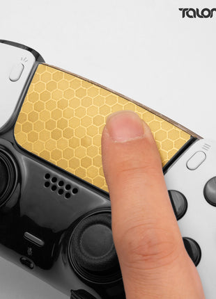 TALONGAMES PS5 DualSense Edge コントローラー 用 タッチパッド プロテクター PlayStation5 ワイヤレスコントローラー 用 保護シール 保護テープ タッチパッドカバー 爽やかな触り心地 (ハニカムゴールド) (TD38)