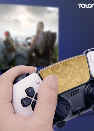 TALONGAMES PS5 DualSense Edge コントローラー 用 タッチパッド プロテクター PlayStation5 ワイヤレスコントローラー 用 保護シール 保護テープ タッチパッドカバー 爽やかな触り心地 (ハニカムゴールド) (TD38)