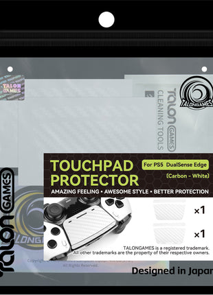 TALONGAMES PS5 DualSense Edge コントローラー用 タッチパッド プロテクター PlayStation5 コントローラー 用 保護シール  2個入り 貼り付け簡単 簡単保護 保護テープ 保護シール タッチパッドカバー(カーボンファイバホワイト)(TD57)