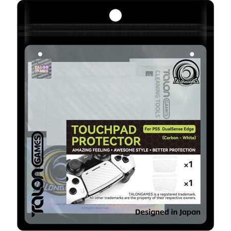 TALONGAMES PS5 DualSense Edge コントローラー用 タッチパッド プロテクター PlayStation5 コントローラー 用 保護シール  2個入り 貼り付け簡単 簡単保護 保護テープ 保護シール タッチパッドカバー(カーボンファイバホワイト)(TD57)