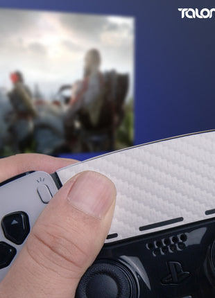 TALONGAMES PS5 DualSense Edge コントローラー用 タッチパッド プロテクター PlayStation5 コントローラー 用 保護シール  2個入り 貼り付け簡単 簡単保護 保護テープ 保護シール タッチパッドカバー(カーボンファイバホワイト)(TD57)