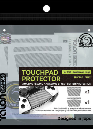 TALONGAMES PS5 DualSense Edge コントローラー用 タッチパッド プロテクター PlayStation5 コントローラー 用 保護シール 2個入り 貼り付け簡単 簡単保護 保護テープ 保護シール タッチパッドカバー (カーボンファイバグレー)(TD58)