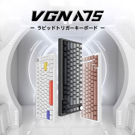 【送料無料】VGN A75 ラピッドトリガー ゲーミングキーボード ガスケットキーボード OUTEMU 磁気スイッチ 75キー  Type-Cケーブル ホットスワップ対応 PCB RGBバックライト搭載 OEM PBTキーキャップ