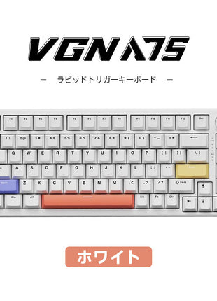 【送料無料】VGN A75 ラピッドトリガー ゲーミングキーボード ガスケットキーボード OUTEMU 磁気スイッチ 75キー Type-Cケーブル ホットスワップ対応 PCB RGBバックライト搭載 OEM PBTキーキャップ