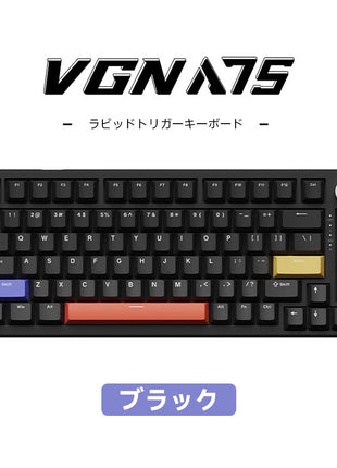 【送料無料】VGN A75 ラピッドトリガー ゲーミングキーボード ガスケットキーボード OUTEMU 磁気スイッチ 75キー Type-Cケーブル ホットスワップ対応 PCB RGBバックライト搭載 OEM PBTキーキャップ